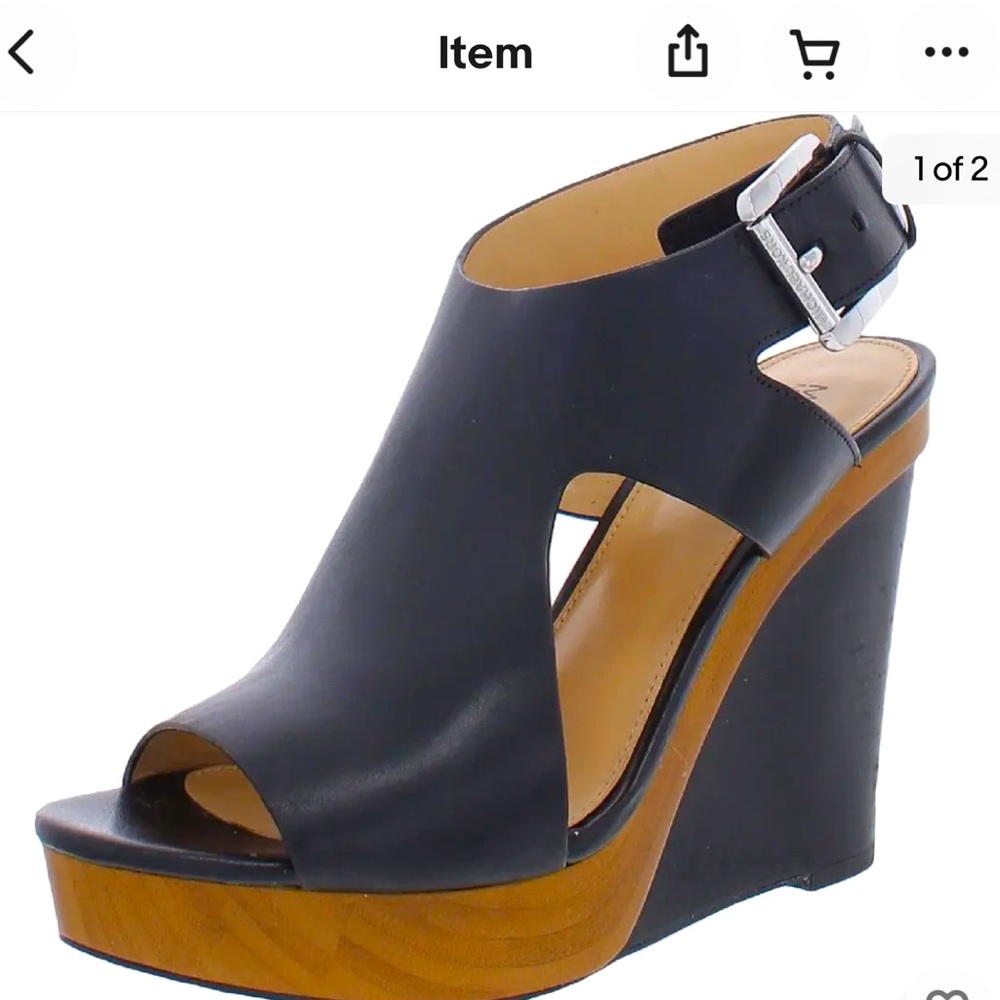 Size 7.5wedges black and brown with straps